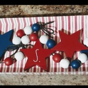 Rae Dunn Red, White, and Blue Star Decor (No Box)